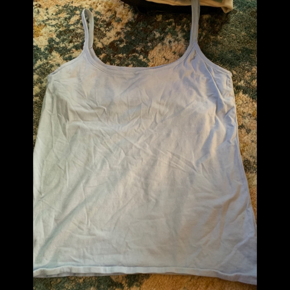 ✂️Light blue tank top-with built in bra Sz 2x